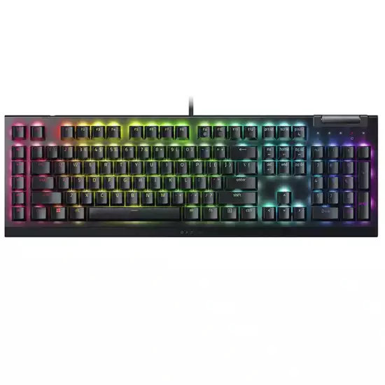 Razer BlackWidow V4 X RGB Mechanical Gaming Keyboard – Green Switch, US Layout, Black | RZ03-04700100-R3M1