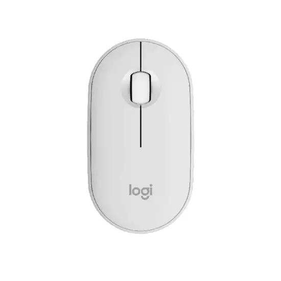 Logitech M350s Pebble Mouse 2 Slim Compact Bluetooth Mouse – White | 910-007013