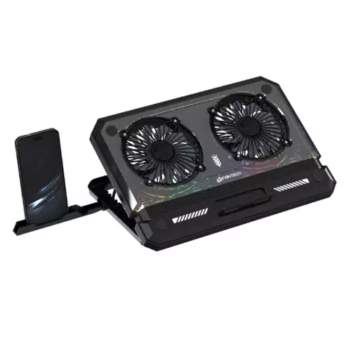 Fantech NC21 Dual-Fan RGB 10-Mode USB Notebook Cooler – Black | 6977052250025