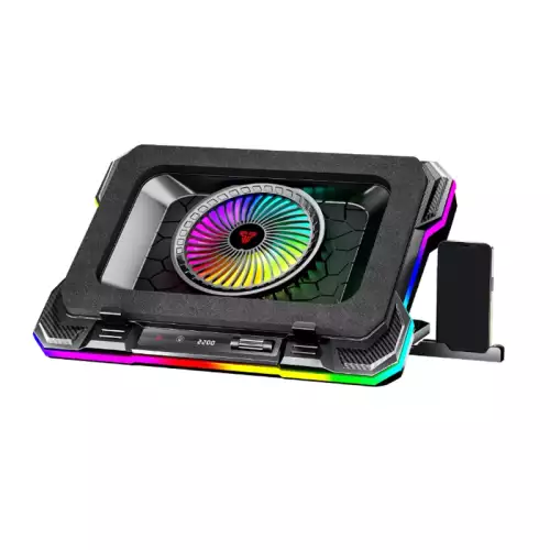 Fantech NC22 Single-Fan RGB 10-Mode USB Notebook Cooler – Black | 6977052252104