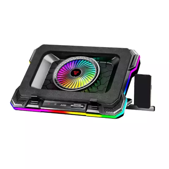 Fantech NC22 Single-Fan RGB 10-Mode USB Notebook Cooler – Black | 6977052252104