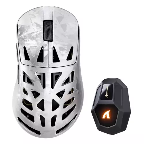 ATTACK SHARK RS6 ULTRA Carbon Fiber Wireless PAW3955MAX Gaming Mouse – Silver