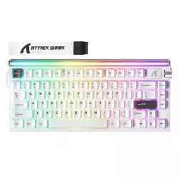 ATTACK SHARK R85 HE Rapid Trigger Magnetic Gaming Keyboard with Custom Lightbox – White