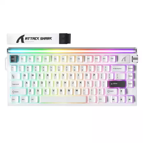 ATTACK SHARK R85 HE Rapid Trigger Magnetic Gaming Keyboard with Custom Lightbox – White