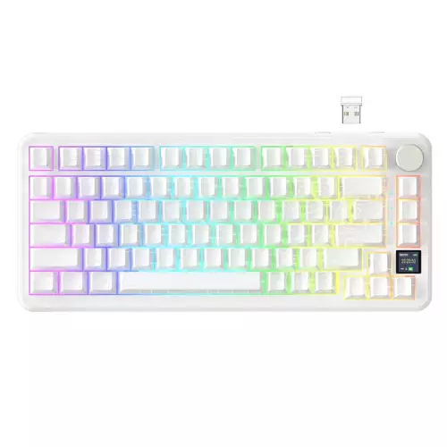 ATTACK SHARK X85 PRO Tri-Mode Gasket Mechanical Gaming Keyboard – White Contours