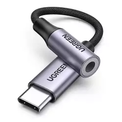 UGREEN USB-C to 3.5mm DAC Headphone Adapter – Braided, Grey | 80154 | 6957303881543