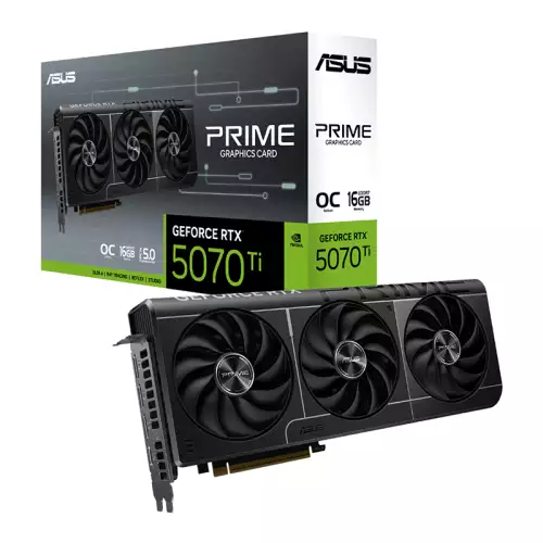 ASUS PRIME GeForce RTX 5070 Ti 16GB GDDR7 OC Edition – PCIe 5.0, 2.5-Slot, SFF-Ready | 90YV0MF0-M0NA00