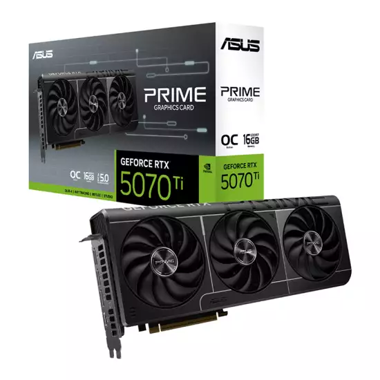 ASUS PRIME GeForce RTX 5070 Ti 16GB GDDR7 OC Edition – PCIe 5.0, 2.5-Slot, SFF-Ready | 90YV0MF0-M0NA00