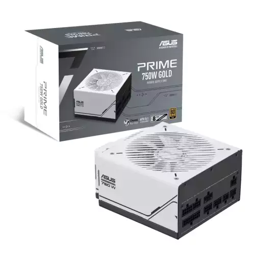ASUS PRIME 750W Gold Fully Modular Power Supply – Black / White | 90YE00U1-B0NA00