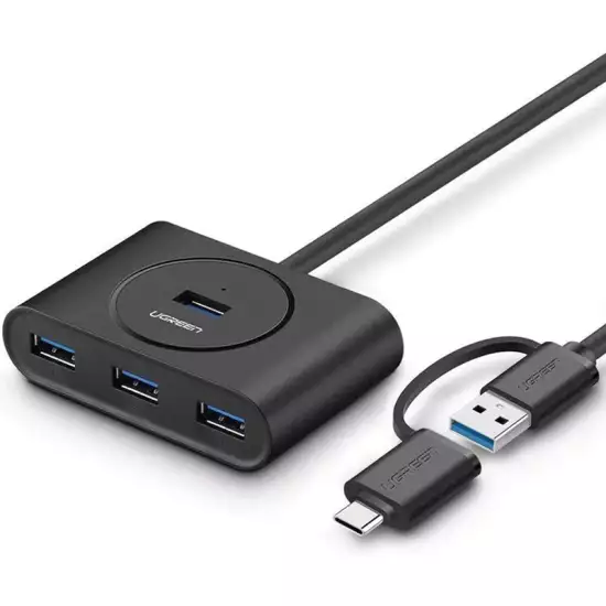 UGREEN USB 3.0 Hub with USB-C Port 1m - Black (40850) UGREEN USB 3.0 Hub with USB-C Port 1m - Black (40850)