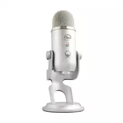 Blue Yeti USB Microphone for PC, Mac, Gaming, Recording, Streaming,Podcasting, Studio and Computer Condenser Mic with Blue VO!CE effects, 4 Pickup Patterns, Plug and Play – Silver