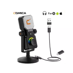 Comica STA-U1 Cardioid Condenser USB Microphone for Gaming with RGB Light Comica STA-U1 Cardioid Condenser USB Microphone for Gaming with RGB Light