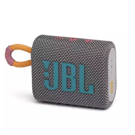 JBL Go 3 Portable Waterproof Speaker with JBL Pro Sound, Powerful Audio, Punchy Bass, Ultra-Compact Size, Dustproof, Wireless Bluetooth Streaming, 5 Hours of Playtime - Grey, JBLGO3GRY JBL Go 3 Portable Waterproof Speaker with JBL Pro Sound, Powerful Audio, Punchy Bass, Ultra-Compact Size, Dustproof, Wireless Bluetooth Streaming, 5 Hours of Playtime - Grey, JBLGO3GRY