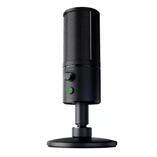 Razer Seiren X USB Streaming Microphone: Professional Grade - Built-In Shock Mount - Supercardiod Pick-Up Pattern - Anodized Aluminum - Classic Black Razer Seiren X USB Streaming Microphone: Professional Grade - Built-In Shock Mount - Supercardiod Pick-Up Pattern - Anodized Aluminum - Classic Black