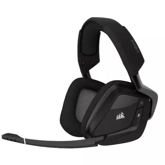 Corsair VOID ELITE RGB Wireless Gaming Headset (7.1 Surround Sound, Low Latency 2.4 GHz Wireless, 40ft Wireless Range, Customisable RGB Lighting, Durable Aluminium with PC, PS4 Compatibility) - Black Corsair VOID ELITE RGB Wireless Gaming Headset (7.1 Surround Sound, Low Latency 2.4 GHz Wireless, 40ft Wireless Range, Customisable RGB Lighting, Durable Aluminium with PC, PS4 Compatibility) - Black