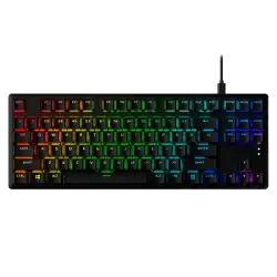 HyperX Alloy Origins Core PBT Mechanical Gaming Keyboard, Durable PBT Keycaps, 100% Anti-Ghosting, Radiant RGB Lighting, Red Linear Switch, ENG-ARB Layout, USB 2.0, Black | 639N7AA#A2N
