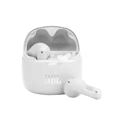 JBL Tune Flex True Wireless Noise Cancelling Earbuds, Pure Bass, ANC + Smart Ambient, 4 Microphones, 32H of Battery, Water Resistant & Sweatproof, Comfortable Fit Black, JBLTFLEXBLK, Standard - White
