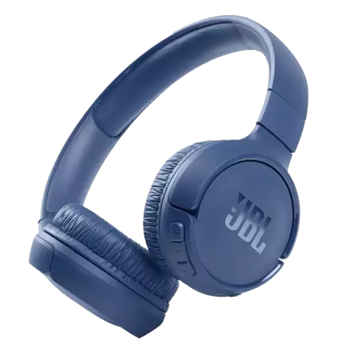 JBL Tune 510BT Wireless On Ear Headphones, Pure Bass Sound, 40H Battery, Speed Charge, Fast USB Type-C, Multi-Point Connection, Foldable Design, Voice Assistant - Blue