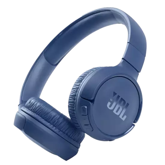 JBL Tune 510BT Wireless On Ear Headphones, Pure Bass Sound, 40H Battery, Speed Charge, Fast USB Type-C, Multi-Point Connection, Foldable Design, Voice Assistant - Blue