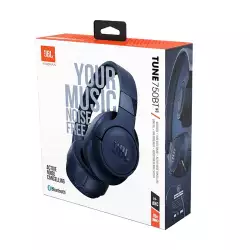 JBL Tune 750BTNC Wireless Over Ear Noise Cancelling Headphones, Pure Bass Sound, 15H Battery, Multi-Point Connection, Hands-Free Call, Voice Control, Lightweight and Foldable - Blue