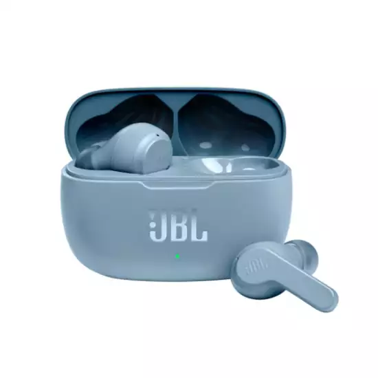 JBL Wave 200 TWS, True Wireless in-Ear Earbuds with Mic, 20 Hours Playtime, Deep Bass Sound, use Single Earbud or Both, Bluetooth 5.0, Type C & Voice Assistant Support for Mobile Phones (Blue)