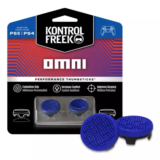 KontrolFreek Omni compatible with PlayStation 4 (PS4) and PlayStation 5 (PS5) | Performance Thumbsticks | 2 Low-Rise Concave | Blue KontrolFreek Omni compatible with PlayStation 4 (PS4) and PlayStation 5 (PS5) | Performance Thumbsticks | 2 Low-Rise Concave | Blue