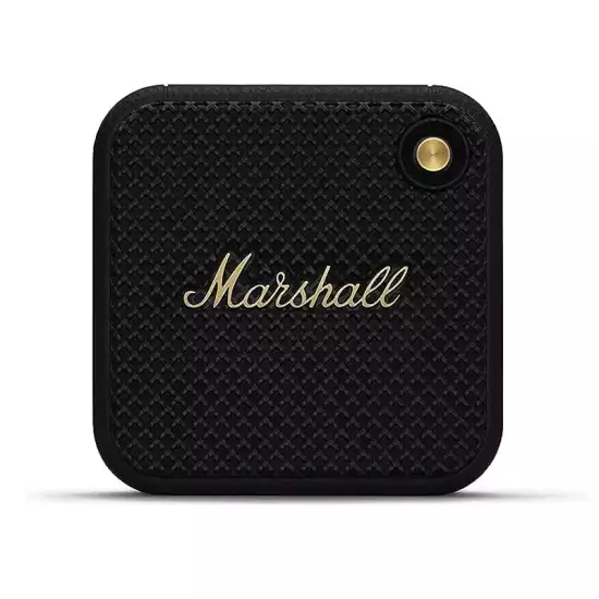 Marshall Willen Portable Bluetooth Speaker - Water Resistant Wireless Speakers Portable Speaker 15+ Hour of Playtime - Black and Brass (Open Sealed)