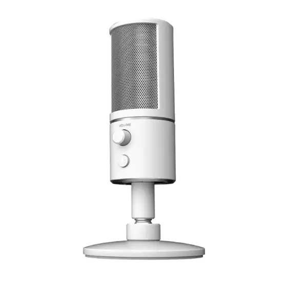 Razer Seiren X USB Streaming Microphone: Professional Grade - Built-in Shock Mount - Supercardiod Pick-Up Pattern - Anodized Aluminum - Mercury White, one Size