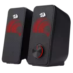 Redragon GS500 Stentor PC Gaming Speaker 2.0 Channel Stereo Desktop Computer Speaker with Red Backlight Quality Bass and Crystal Clear Sound USB Powered with a 3.5mm Connector