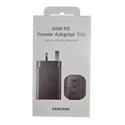 Samsung PD 65W Trio Power Adapter With USB Type C x 2 Ports USB A Port Fast Charger