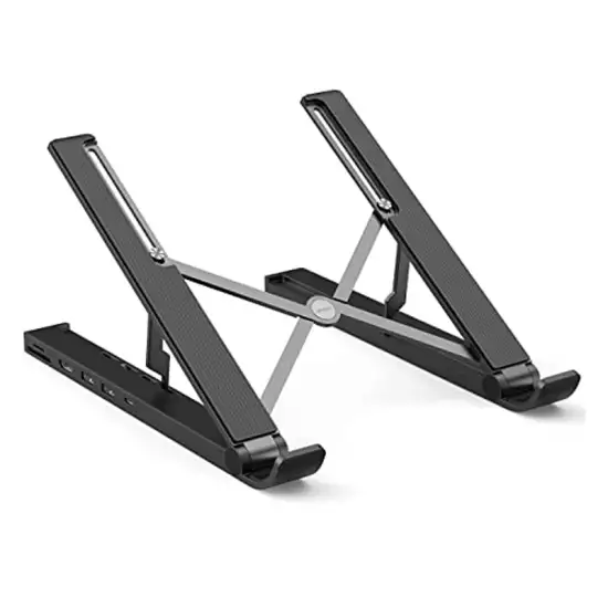 UGREEN USB C Laptop Docking Station, 4 Levels Adjustable Foldable Portable Desktop Stand with USB C 4K HDMI TF/SD 2 USB 3.0 Ports Compatible with Macbooks, HP, Dell, Acer, Asus, Lenovo and More Model:80551