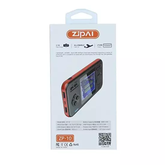 Zipai ZP-10 Fast Charging 2 in 1 Game Console Power Bank, 8000 MAH with 3 Outputs - Orange
