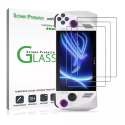 [3 Pack] amFilm Screen Protector for ASUS ROG Ally Handheld 7 inch 2023, Tempered Glass, Transparent Ultra HD, Anti-Fingerprint, Anti-Scratch Screen Protector for ASUS ROG Ally Gaming Handheld-7 inch