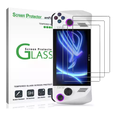 [3 Pack] amFilm Screen Protector for ASUS ROG Ally Handheld 7 inch 2023, Tempered Glass, Transparent Ultra HD, Anti-Fingerprint, Anti-Scratch Screen Protector for ASUS ROG Ally Gaming Handheld-7 inch