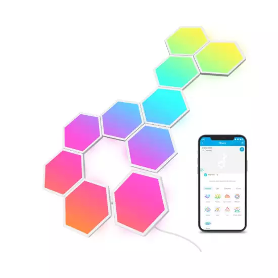 Govee Glide Hexa Light Panels, RGBIC LED Hexagon Wall Lights, Wi-Fi Smart Home Decor Creative Lights with Music Sync, Works with Alexa Google Assistant for Living Room, Bedroom, Gaming Rooms,10 Pack Govee Glide Hexa Light Panels, RGBIC LED Hexagon Wall Lights, Wi-Fi Smart Home Decor Creative Lights with Music Sync, Works with Alexa Google Assistant for Living Room, Bedroom, Gaming Rooms,10 Pack