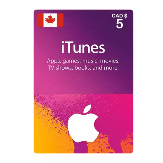Apple iTunes Gift Card CAD Store 5$ Apple iTunes Gift Card CAD Store 5$